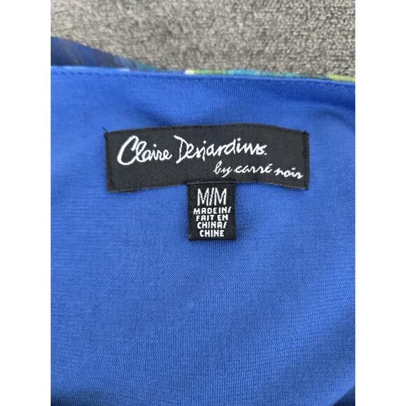 Claire Desjardins Abstract Art to Wear Floral Dress Blue Sleeveless Flowey Sz M - Picture 6 of 11